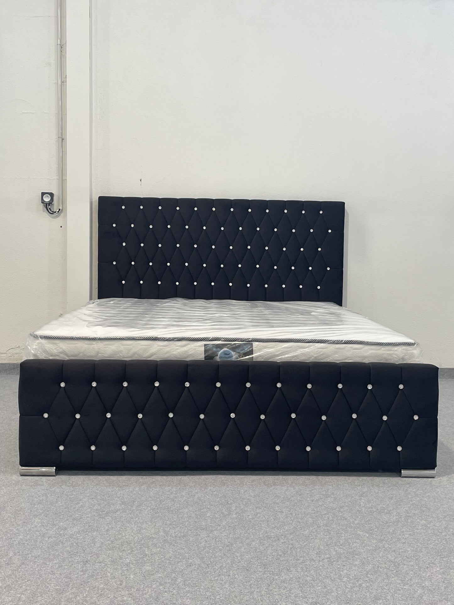 CADRE DE LIT PRESTIGE VELOURS NOIR