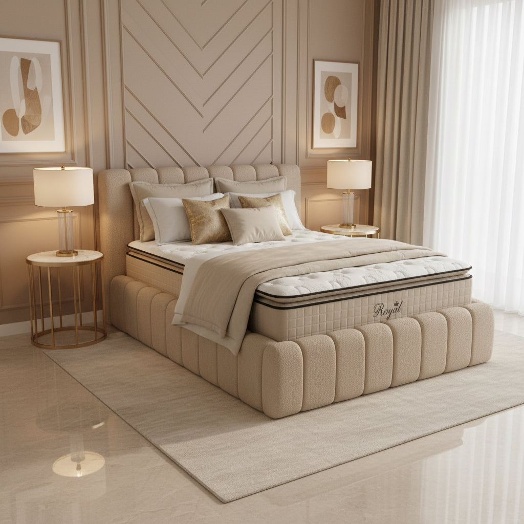 Lit coffre Bubble Beige