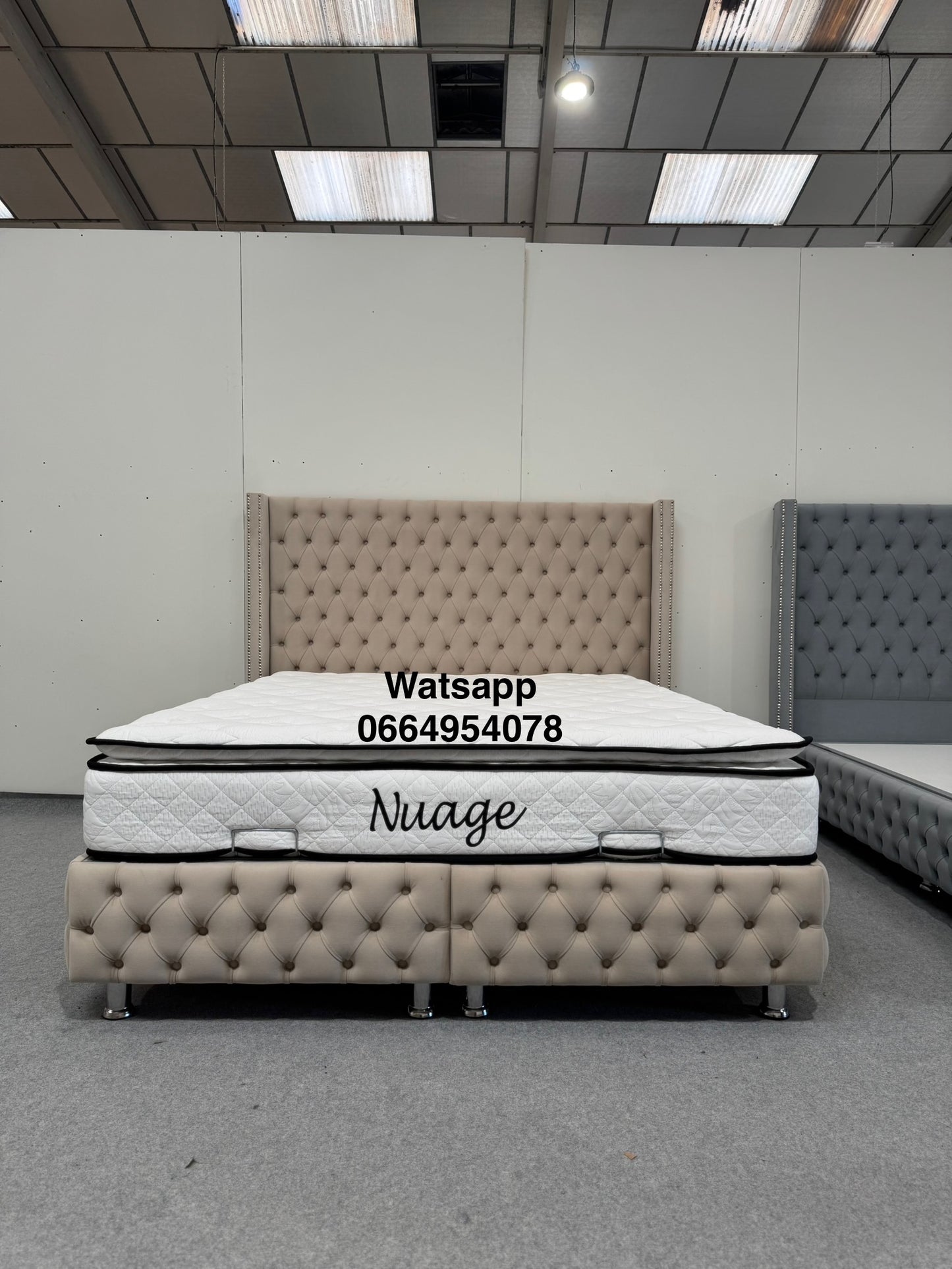 LIT COFFRE CLOUTE BEIGE