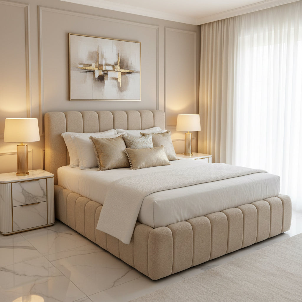Lit coffre Bubble Beige